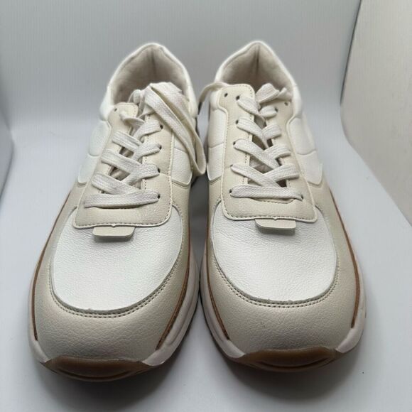 CUSHIONAIRE Women's lace up Sneaker +Comfort Foam 11 WHITE/TAN - Picture 2 of 7